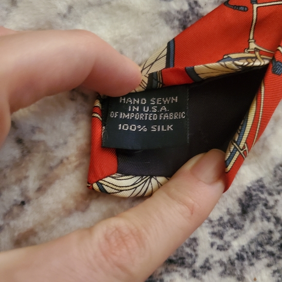 Lands' End Red Silk Men's Bicycle Tie - biking, cycle, Excellent conditi… - Picture 9 of 13